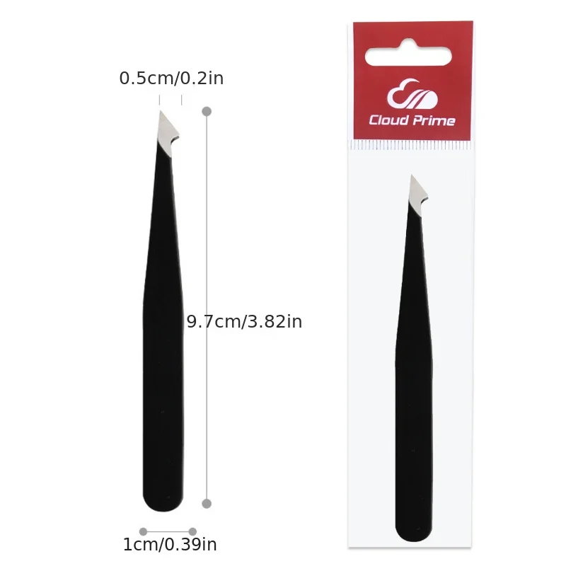 Pincettes d'épilation pincettes à sourcils en acier inoxydable rose incliné pointe noire pointe visage inoffensif maquillage outil de beauté noir