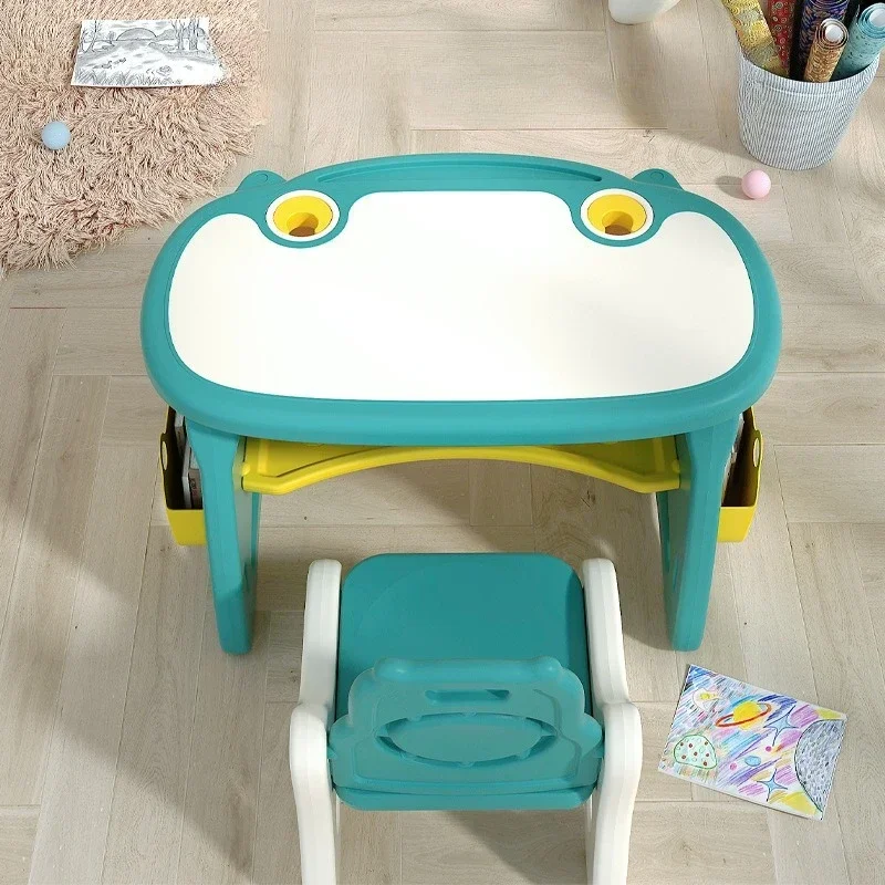Study table Study chair set Simple household liftable Children's painting table