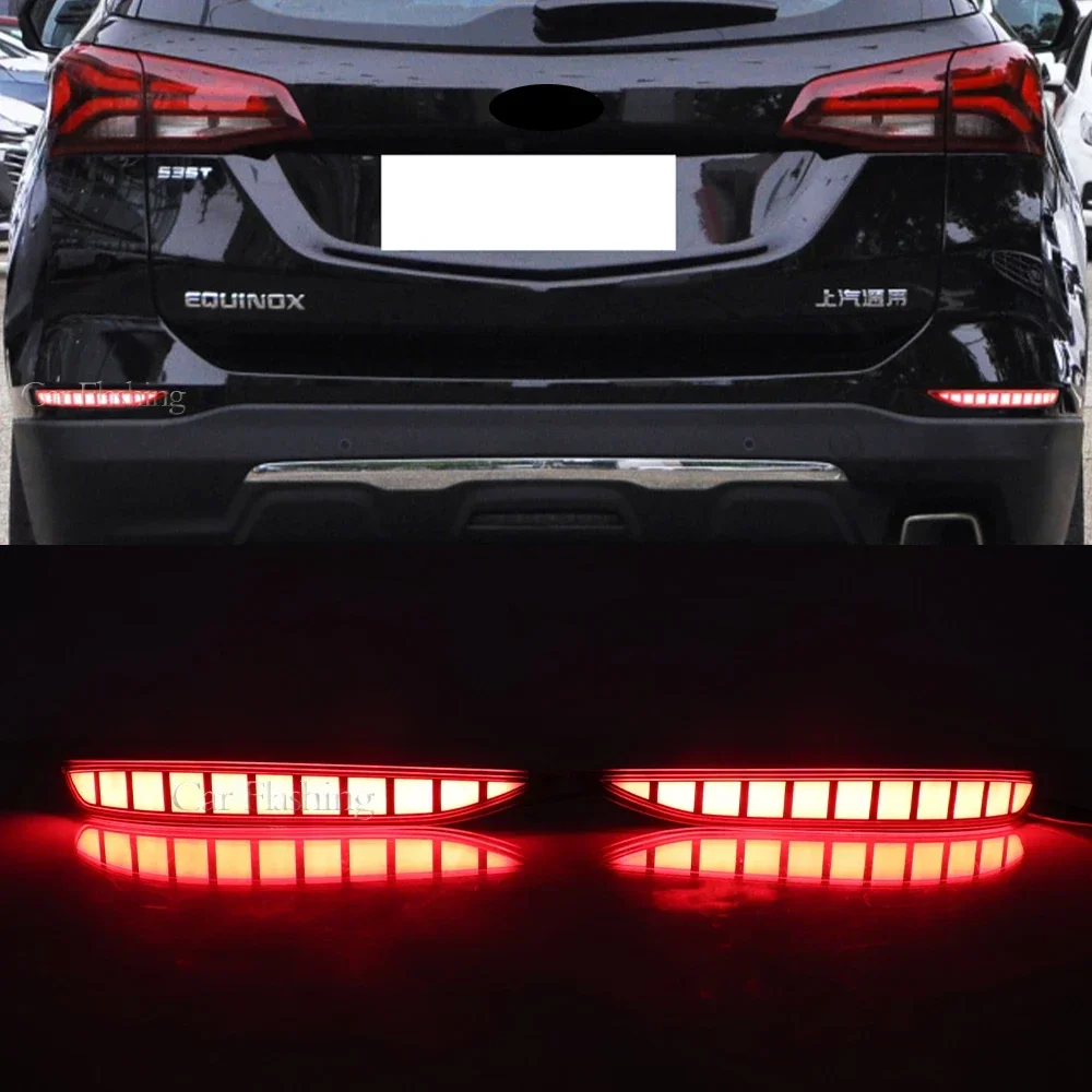 New！ 2PCS Car LED Rear Bumper Tail Lights For Chevrolet Equinox 2017 2018 2019 2020 2021 2022 Reflector Lamp Brake Light turn si