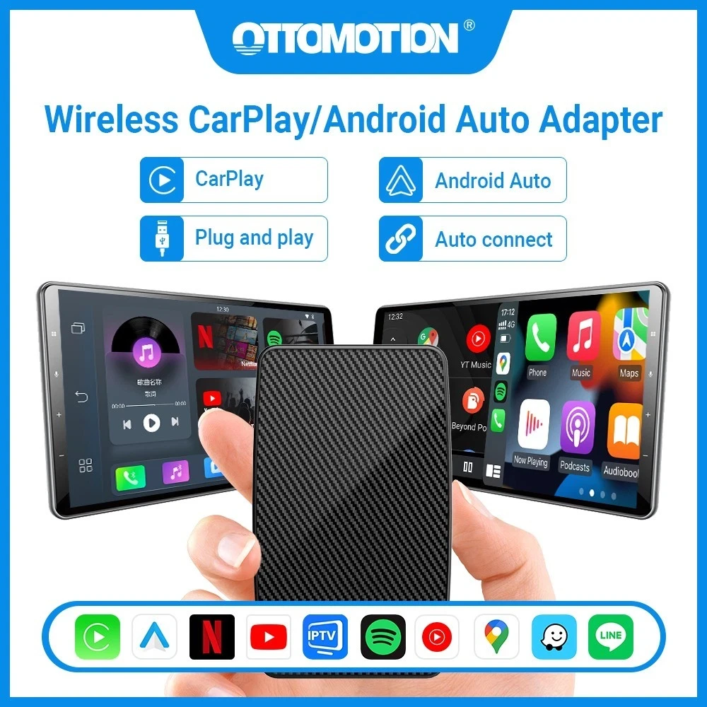 Play2Video PRO Wireless CarPlay Wireless Android Auto Adapter for Youtube Netflix Video Playback Car Accessories Smart Box