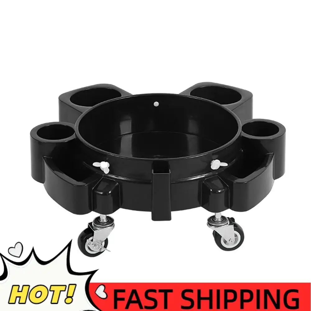 

Тележка-подставка для ведер на 5 колесах с 2 фиксируемыми колесиками, сверхпрочная, совместима с ведрами объемом от 3,5 до 5 галлонов