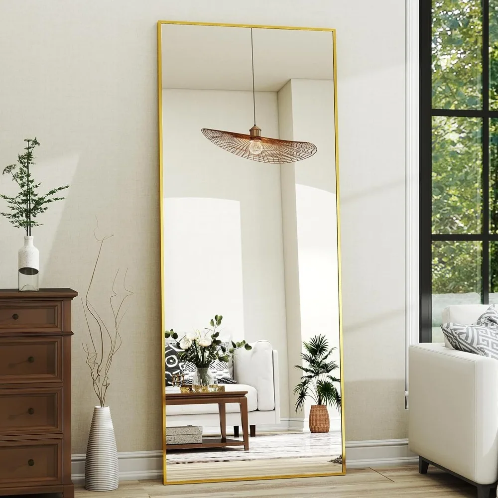 

21"x 56" Rectangular Full-Length Mirror with Frame, Large Wall-Mounted or Leaning Floor Mirror for Bedroom, Entryway