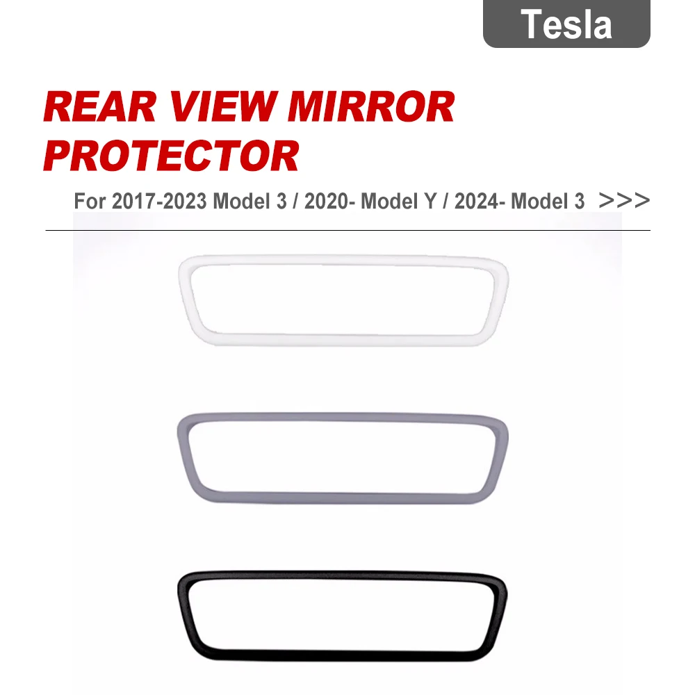 2 Pack Protector Trim Frame Screen Edge Frame Rearview Mirror Frame for Tesla Model 3 Y 2017-2024 Highland Car Interior Accessor