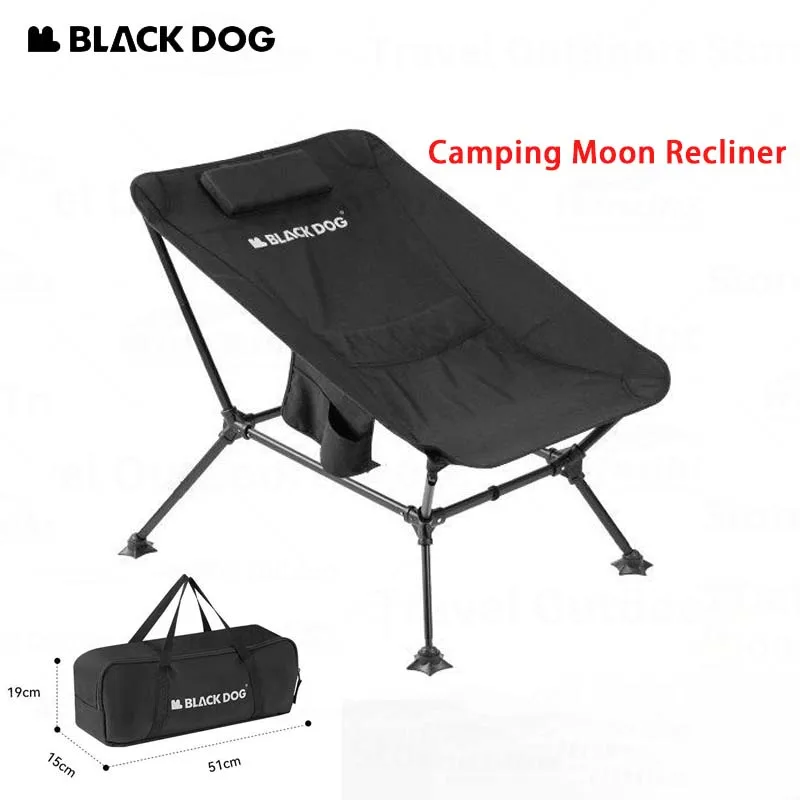 Naturehike Blackdog Camping Chair Ultralight Moon Recliner Foldable for Outdoor Fishing Travel Picnic Portable Chair With Pillow