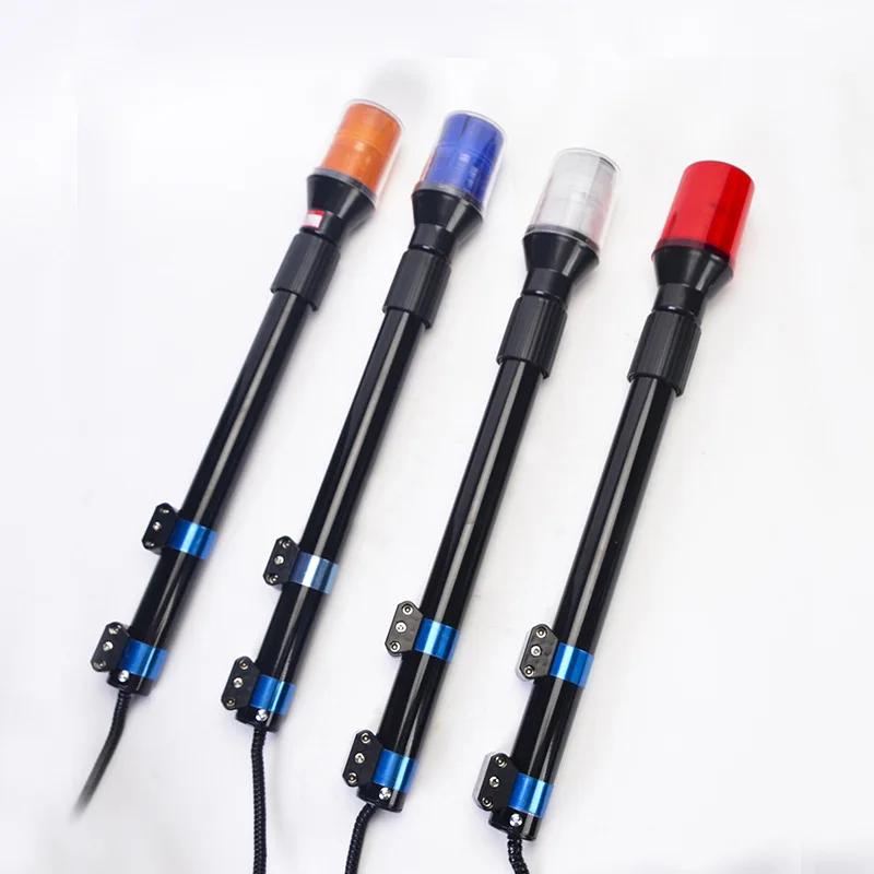 Motorcycle rear pole light LED warning light 12V24V long pole