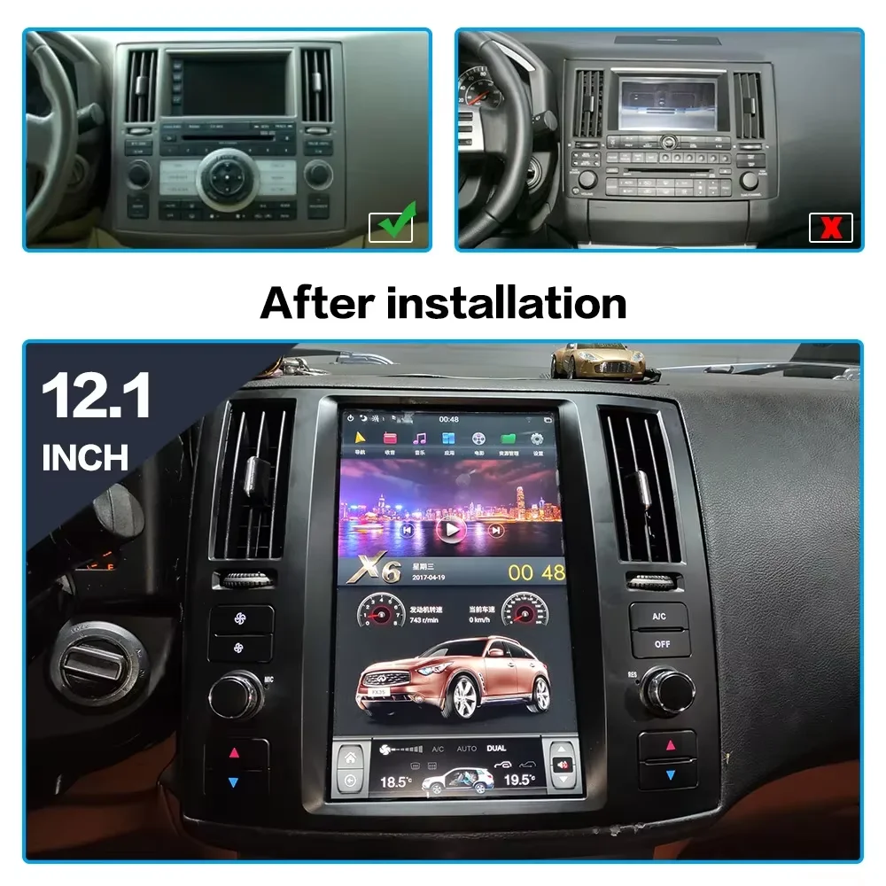 12.1inch Screen For Infiniti FX FX25 FX35 FX45 2003-2008 Android Car Radio Multimedia DVD Player Stereo Wireless Carplay Navi