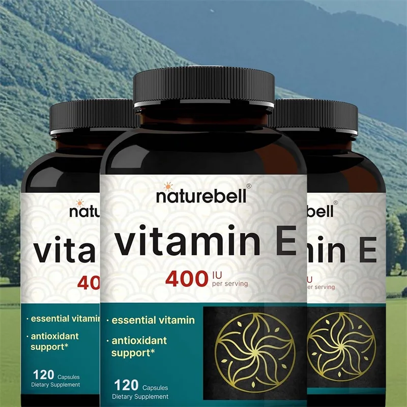 

Vitamin E Capsules - Supports Skin, Cardiovascular Health, Boosts Immunity, Promotes Skin, Hair, Nails, and Eye Health