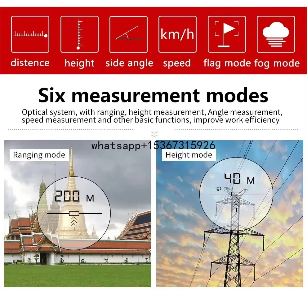 Golf Rangefinder 1200Yards Laser Range Finders With Slope Compensation, Flag Lock, Magnet, Measure Range distance