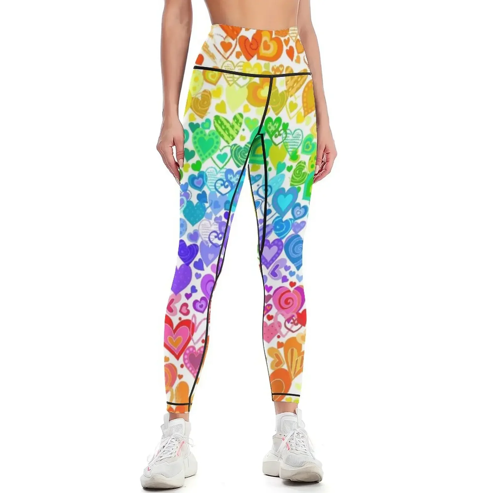 

Heart Rainbows Leggings Jogger pants Sports pants woman Women sports sportswear woman gym 2025 Womens Leggings