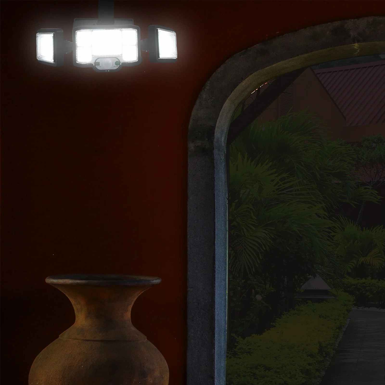 

1Set Solar Flood Lights Outdoor Wall Mounted Sensor Lamp Remote Control Solar Powered LED Light for Patio Yard Driveway