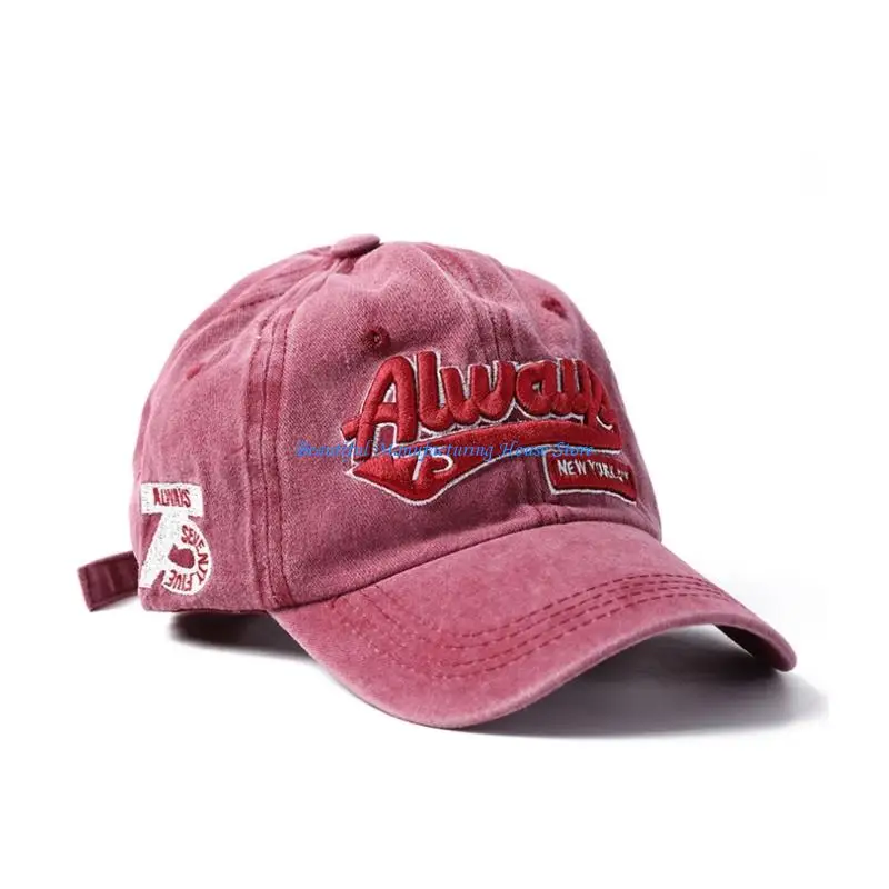 E56A Spring Summer Cotton Baseball Caps Vintage Embroidery Unisex Adjustable Sports Hip Hop Streetwear