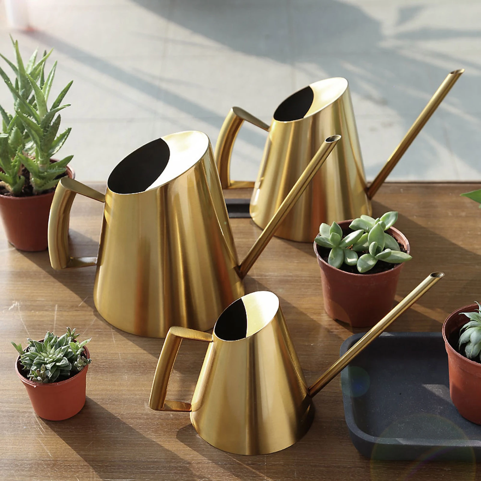 

Stainless Steel Watering Can Long Mouth Nozzle Sprinkle Pot Garden Flowers Plants Watering Tool Home Garden Accessories