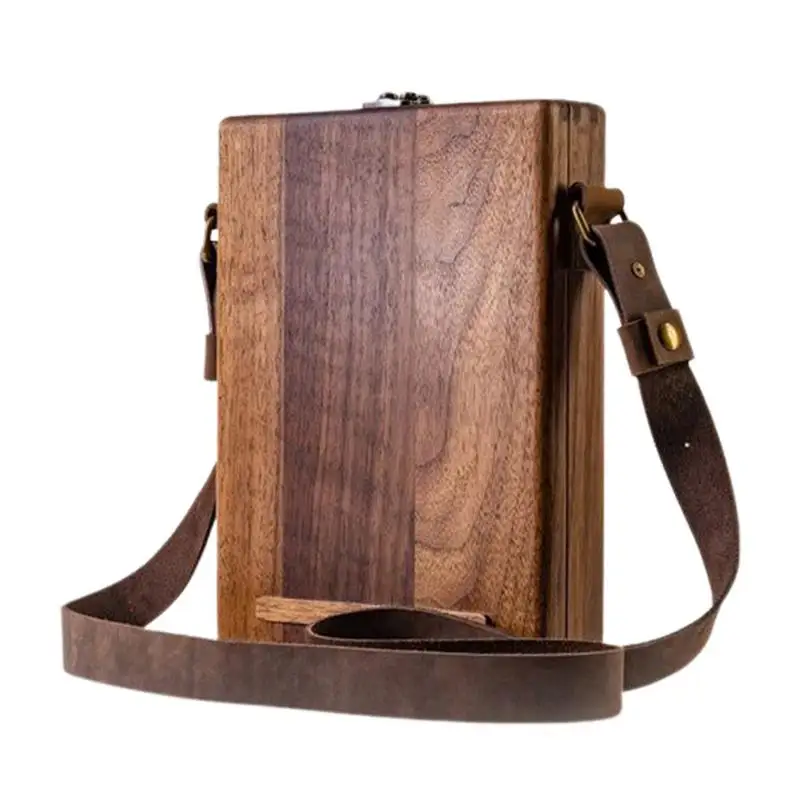 

A5 Writers Messenger Wooden Box Multifunctional Artist Brush Storage Wood Box Vintage Wood Handmade Portable Crossbody Briefcase