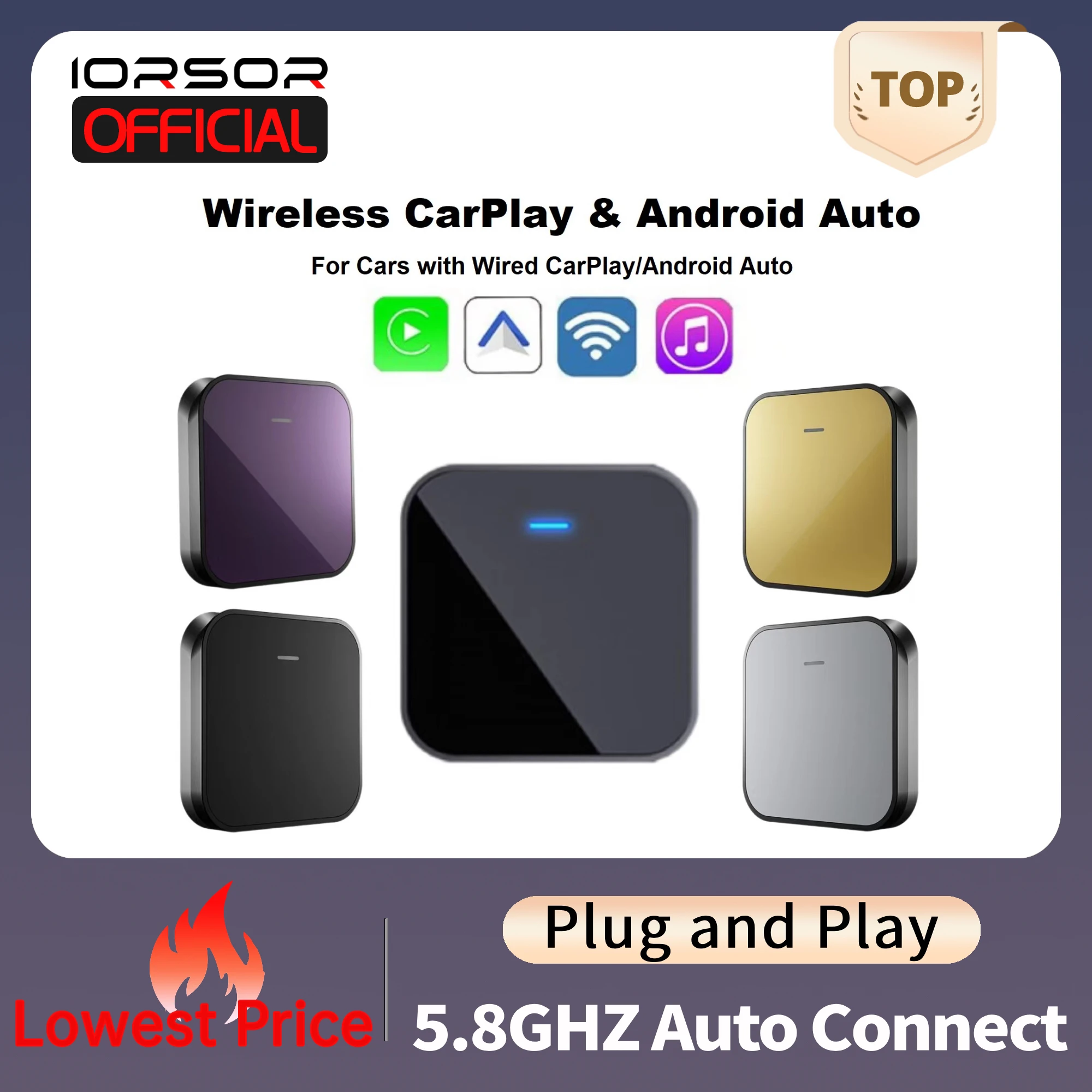 Car Play Inalambrico Para Coche Apple Carplay Android Auto Wireless Adapter Mini Ai Box Sans Fil Smart Boitier Adaptador Wifi