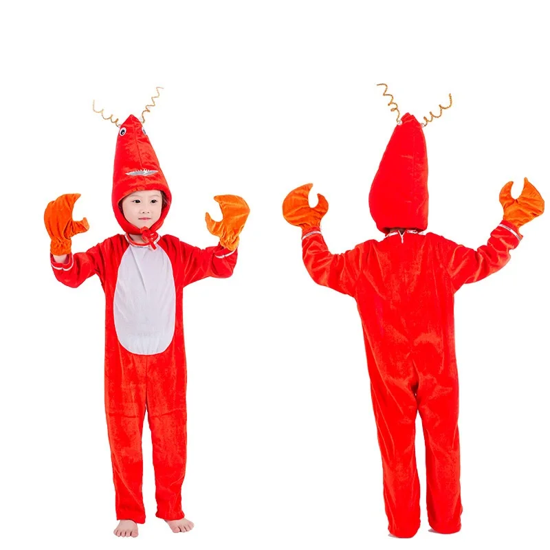 Nuevo mono bonito de animales para niños, disfraz de Cosplay de cangrejo, langosta y cocodrilo, disfraz de Animal de dibujos animados de Halloween para niños, regalo