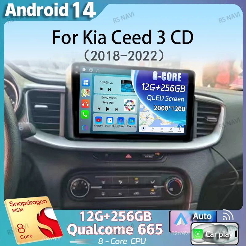 

Android 14 WIFI + 4G Carplay Авто Авто Радио для Kia Ceed 3 CD 2018-2022 Мультимедийный видеоплеер Навигация Стерео DSP GPS Без 2din