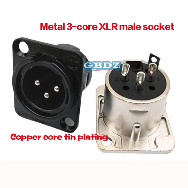 

10 PCS XLR 3pin Male Female Panel Audio Microphone Plug Connector Black silver YS145BG YS146BG Copper Contact XLR Metal Socket
