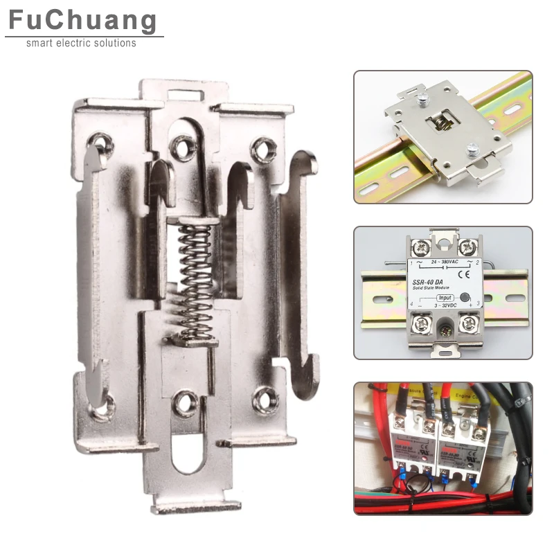 

35mm DIN Rail Mounting Fixed Buckle Snap Clip Clamp for DA AA DD VA VD LA Single Phase Solid State Relay SSR