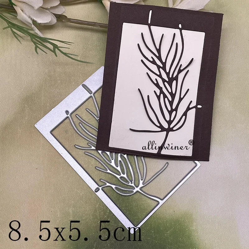 Carbon Steel Plant Branch Frame Cutting Dies Botanical Frame Mold for Scrapbook Layouts Journal Paper Craft Projects