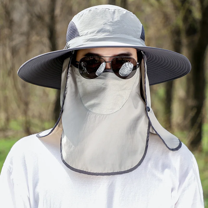 60-65cm Big Face Significantly Thin Big Head Around The Hat fisherman's Cap Plus Size Size Wide Brim Male Sun Hats Cover Facek