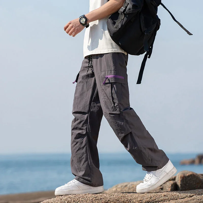 TFETTERS Brand Spring Summer 2025 Couple Pants Mens Loose Straight Trouser Multi Pocket Cycling Outdoor Mens Cargo Pant
