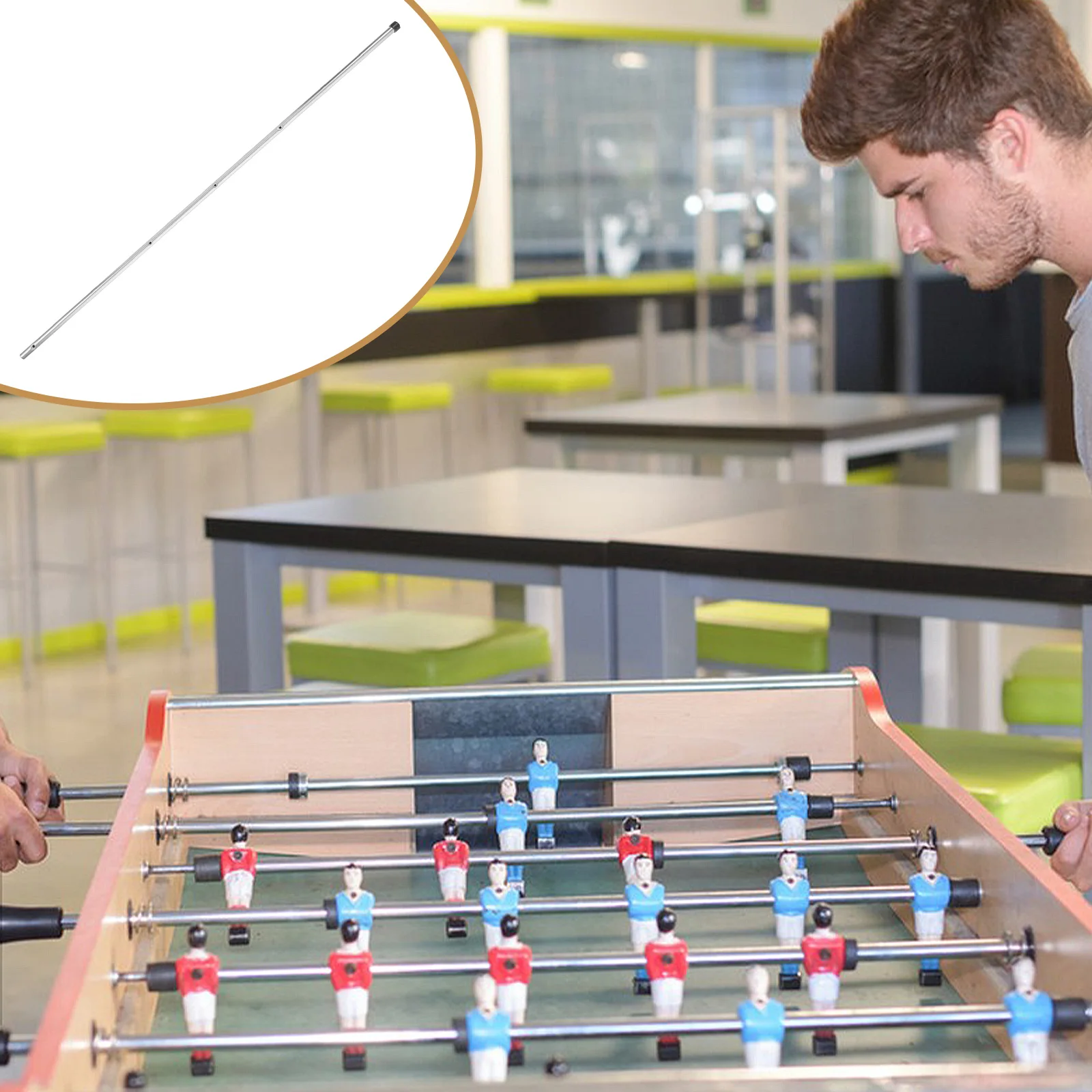 

Durable Iron Foosball Rod Replacement Lightweight Design Universal Fit Table Football Accessory Easy Installation
