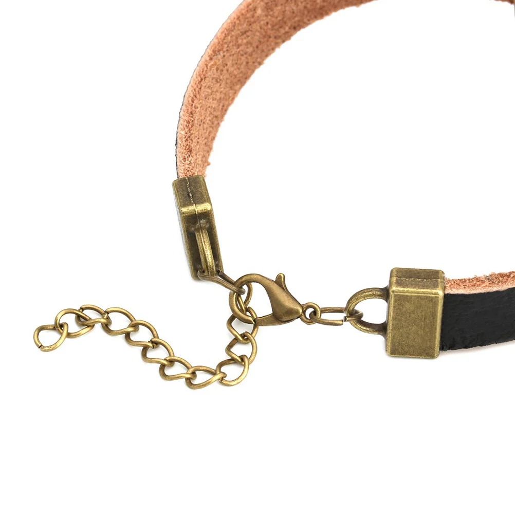 

2Pcs Wristband Alloy Buckle Men Bracelet Retro Design Chic Fashion Gift for Boyfriends Father Classmates