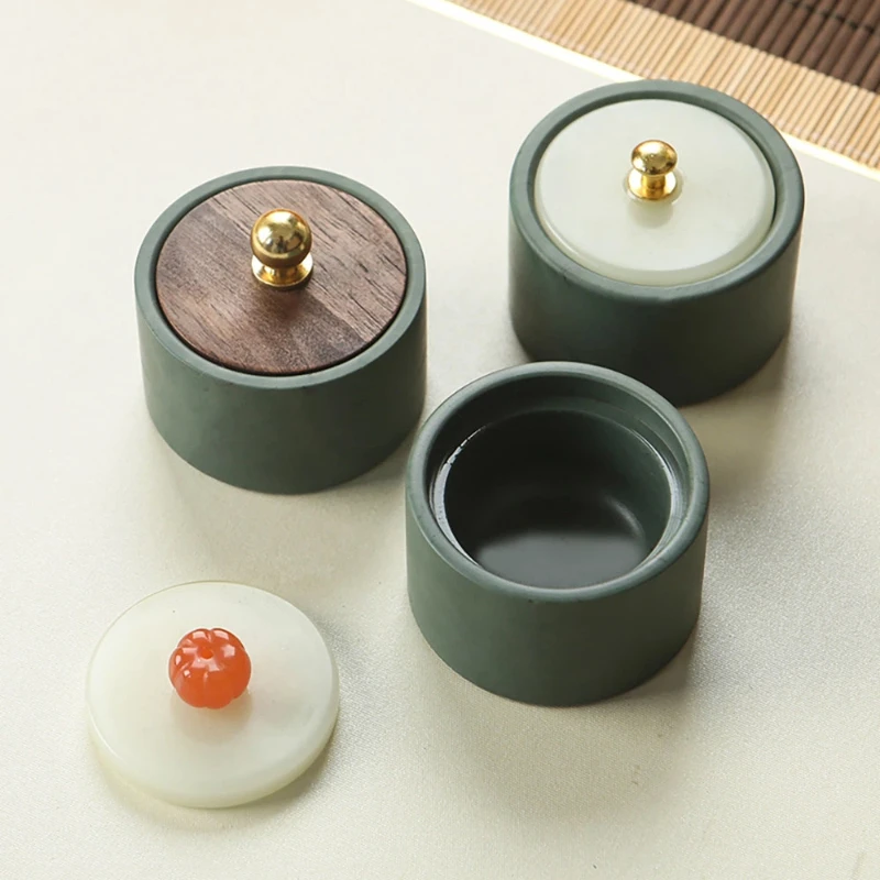 Ink Box with Lid Natural Stone Ink Dish Brush Wash for Calligraphy Painting Gift Study Decoration Chinese Style Ornament