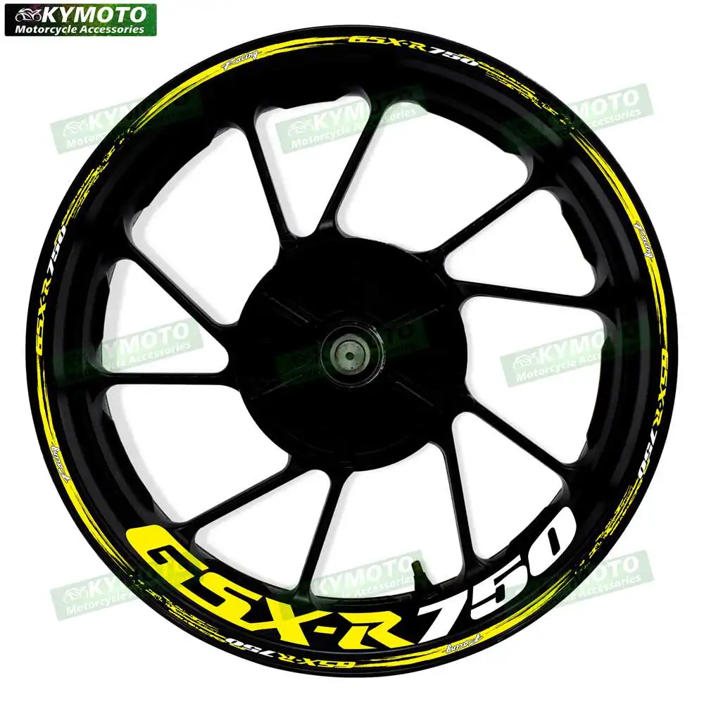 ل GSX-R750 GSXR750 عاكس دراجة نارية الملحقات 17 بوصة العجلات الأمامية والخلفية الشارات هدية عجلة شريط الشارات ملصقات