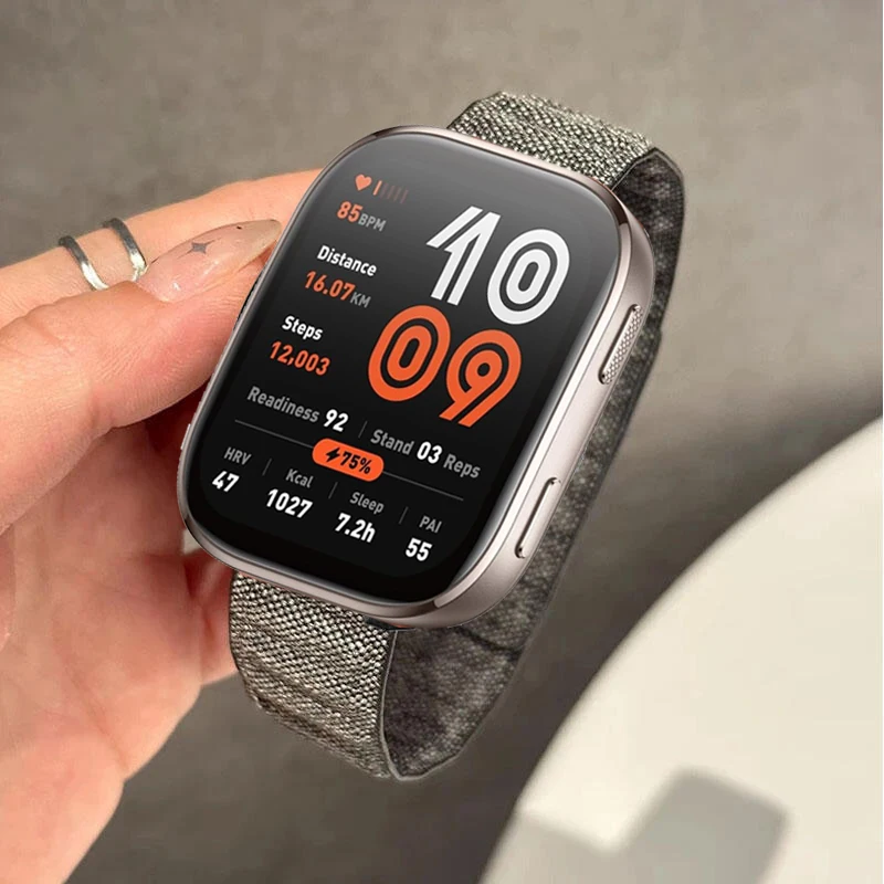 20 مللي متر 22 مللي متر نايلون دينم مغناطيسي لـ Amazfit Bip 6 5 3 حزام لـ Amazfit Balance 2/GTR GTS 2 3 4/الفهد Pro-Round/Active 2 مربع