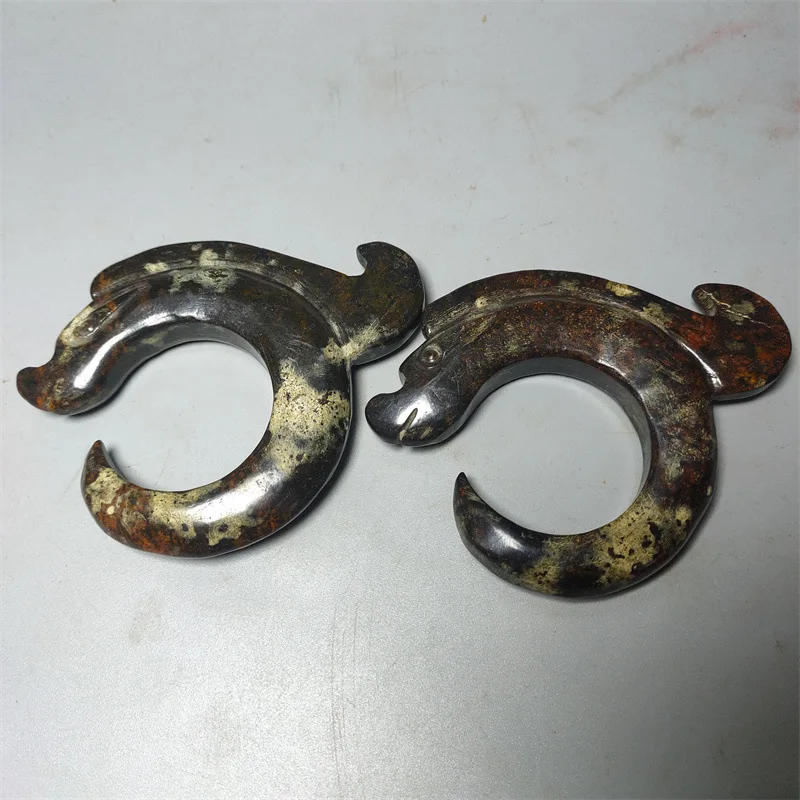 Barang lain-lain antik imitasi kerajinan antik bunga merah budaya gunung batu besi giok babi capung magnetik kait Naga