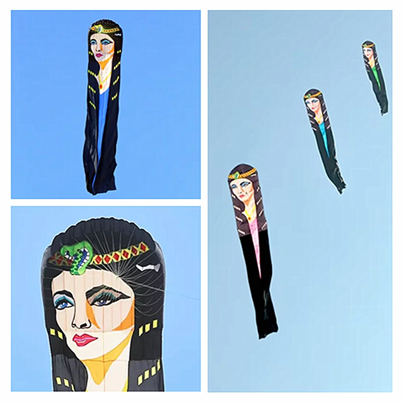 

free shipping 24m large kite flying soft kite reel parachute nylon fabric giant inflatable kite weifang kite pilot factory tails