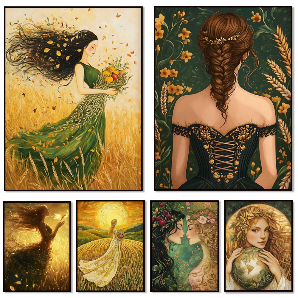 

Demeter print, Greek goddess of harvest and fertility, divine feminine print, Greek mythology poster wall art decor