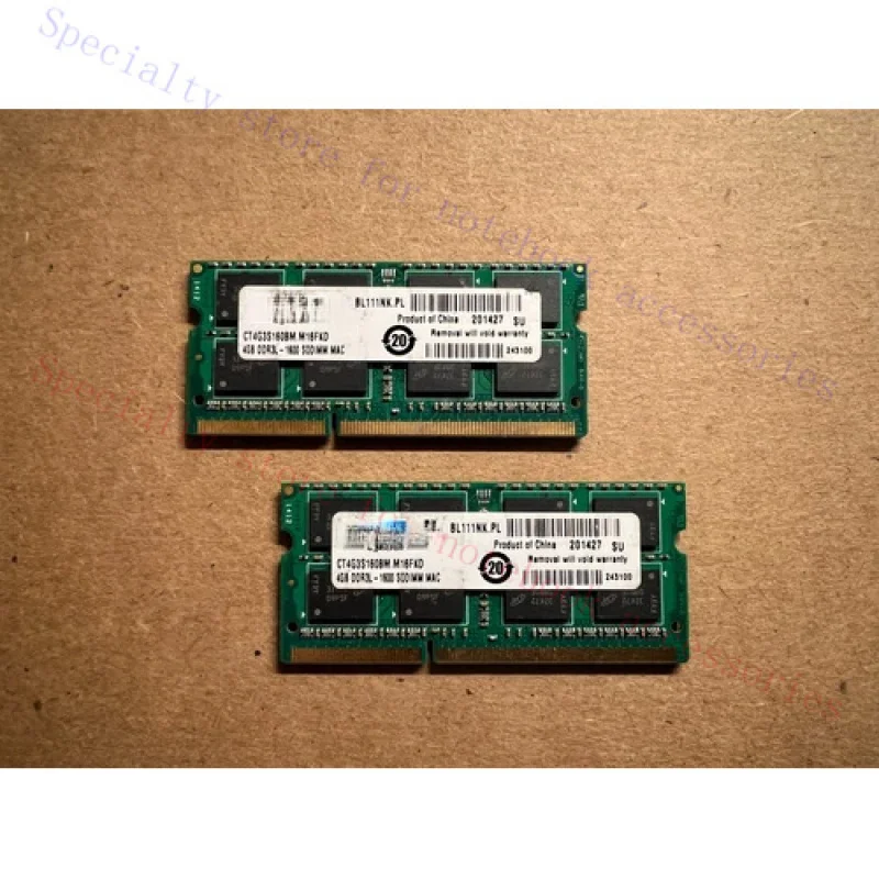 

A+ for Crucial 8G 2X4GB PC3-12800 DDR3-1600MHz SODIMM laptop Memory for mac