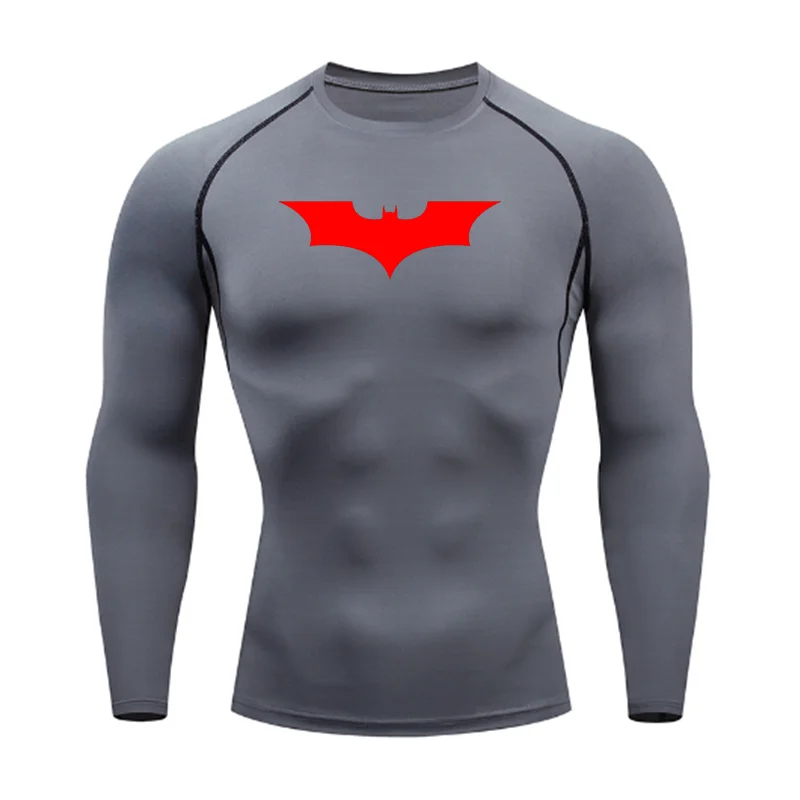 Wide Bat Tops Man Sports Running Shirt Men T-Shirt Fitness Short T-Shirt Quick Dry Work Out Gym Tights Muscle Compression Shirts