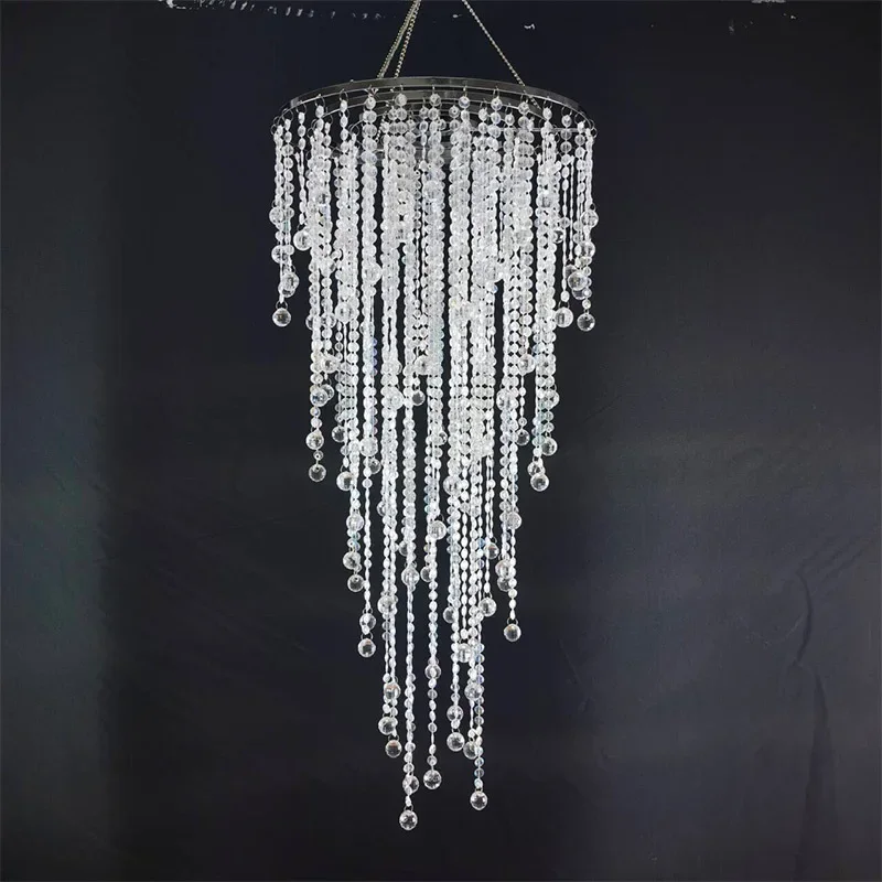 Retro romantic branch acrylic beaded single-headed chandelier light luxury wedding chandelier decoration