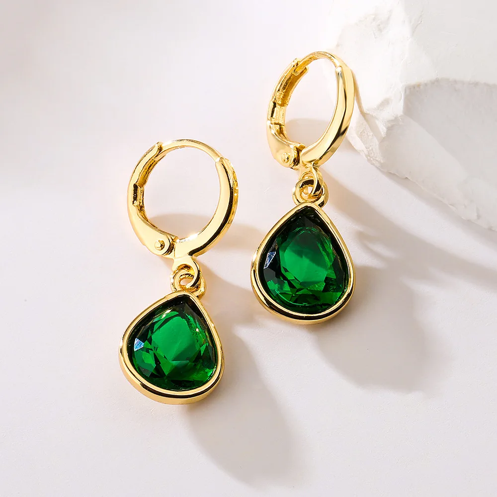 Vintage French Chic Women Drop Earrings,High Quality Colored Water Drop Elegance Earrings Dating Wendding Gift Jewelry