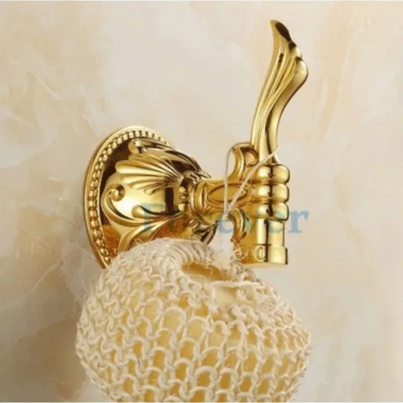 

Крючок для халатов, крючок для одежды, из цельной латуни, золотистое покрытие, аксессуар для ванной комнаты, декор для дома