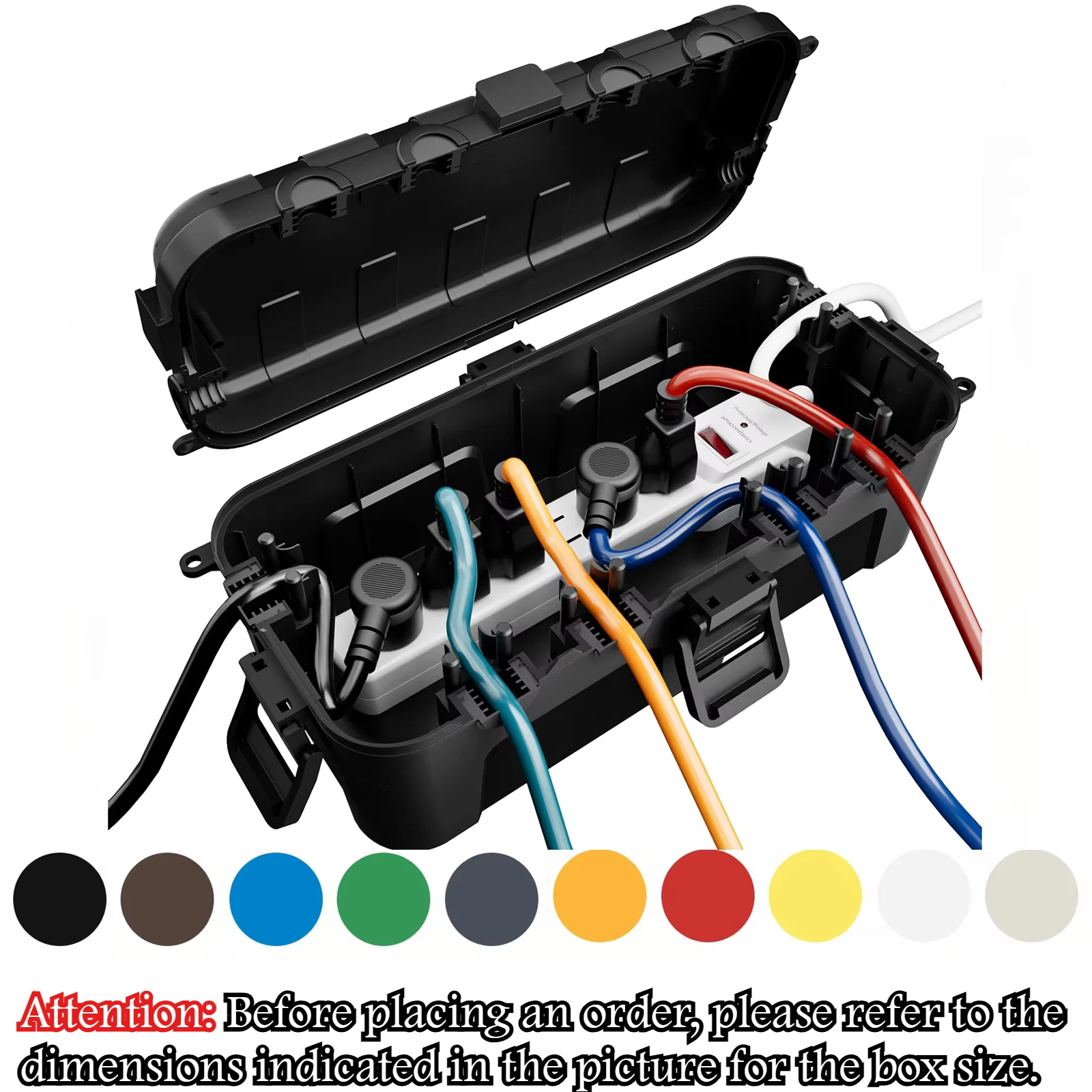 Waterproof Outdoor Electrical Box, Available in 10 Color Options, Weatherproof Connection Box for Protecting Plugs and Sockets