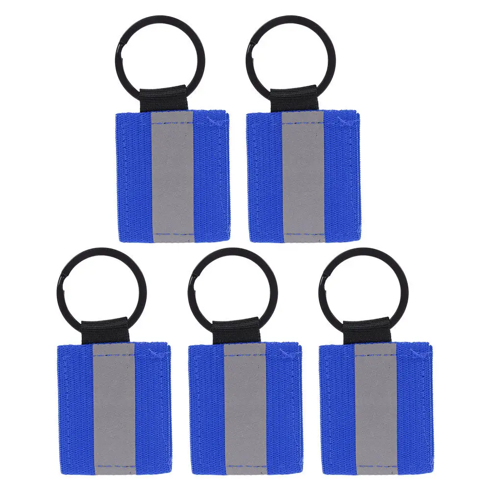 

5Pcs Double Sided Reflective Keychain Tags Bright Fluorescent Gear Labels for Keys Bags Outdoor Commuting Accessories Visibility