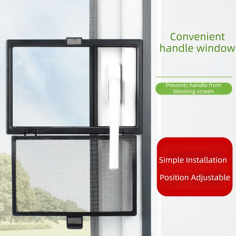 External Opening DIY Window Screen Invisible Anti-Fly Small Windows Anti-Mosquito Removable Window Mesh Screen Balcony