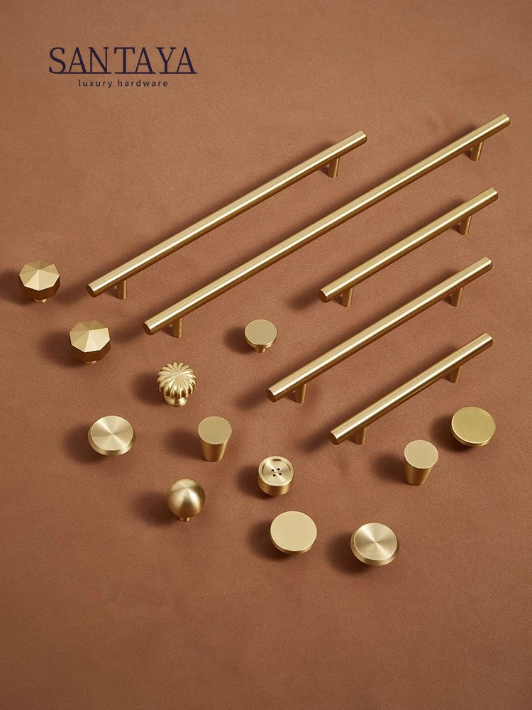 

Santaya Латунная ручка для мебели, золотистые современные минималистичные ручки для кухонного шкафа, ящика, комода
