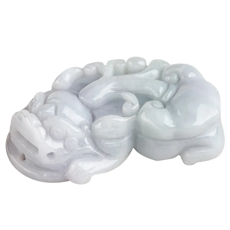 Natural Myanmar A-grade Jade Light Purple Ruyi Pixiu Ice Jadeite Pendant Attracting Wealth Men Charms Women's Jewelry Wholesale