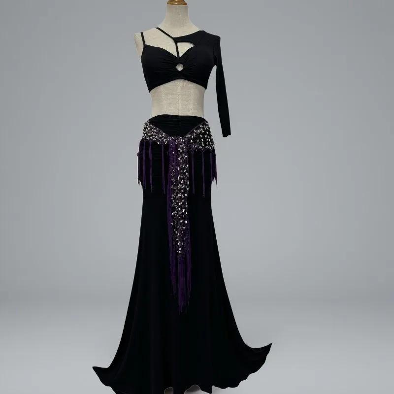 

customized belly dance dress fishtail skirt practice suit set lower body hip hugging long skirt performance practice suit group