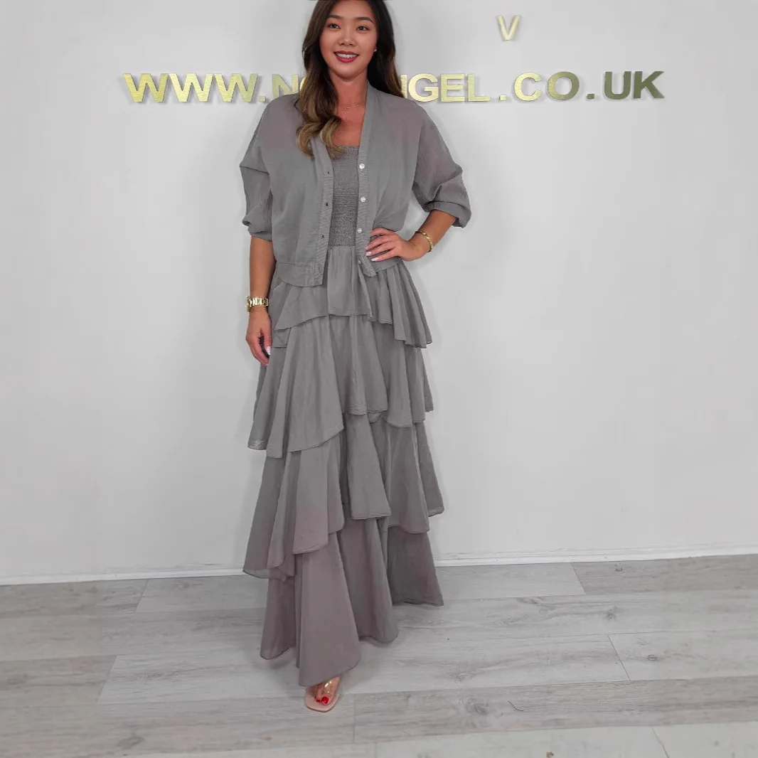 

Женский комплект из двух предметов, однотонный комплект, однобортная рубашка без бретелек, платье с квадратным воротником, офисное женское повседневное платье, лето 2023 г.