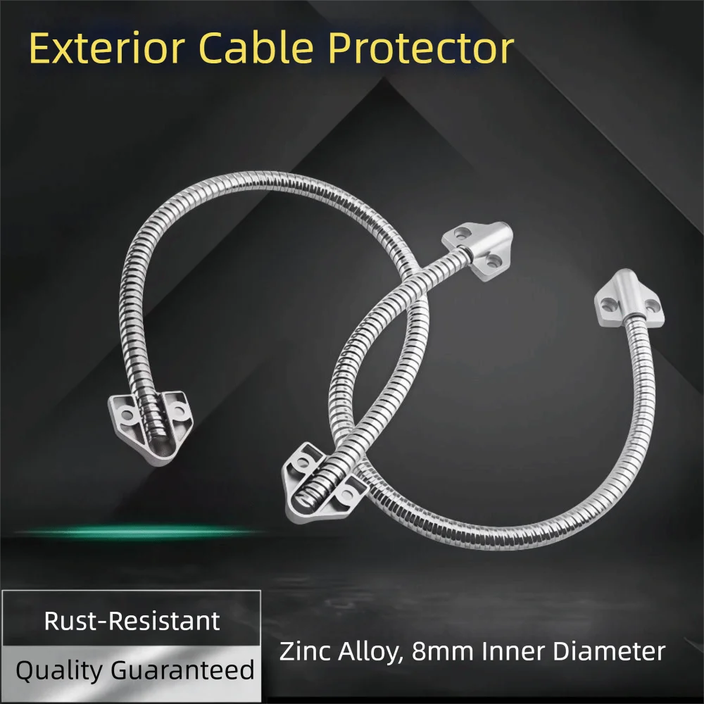 Stainless Steel Access Control Cable Anti-pinch Metal Head Cable Protector Exposed Mounting Armored Cable Wire Loop
