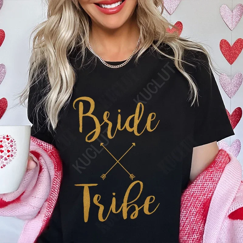 Women Bridesmaid Team Bride T-shirt Bridal Shower Wedding Tshirt Girls Single Farewell Tees Bachelorette Hen Party EVJF Tops