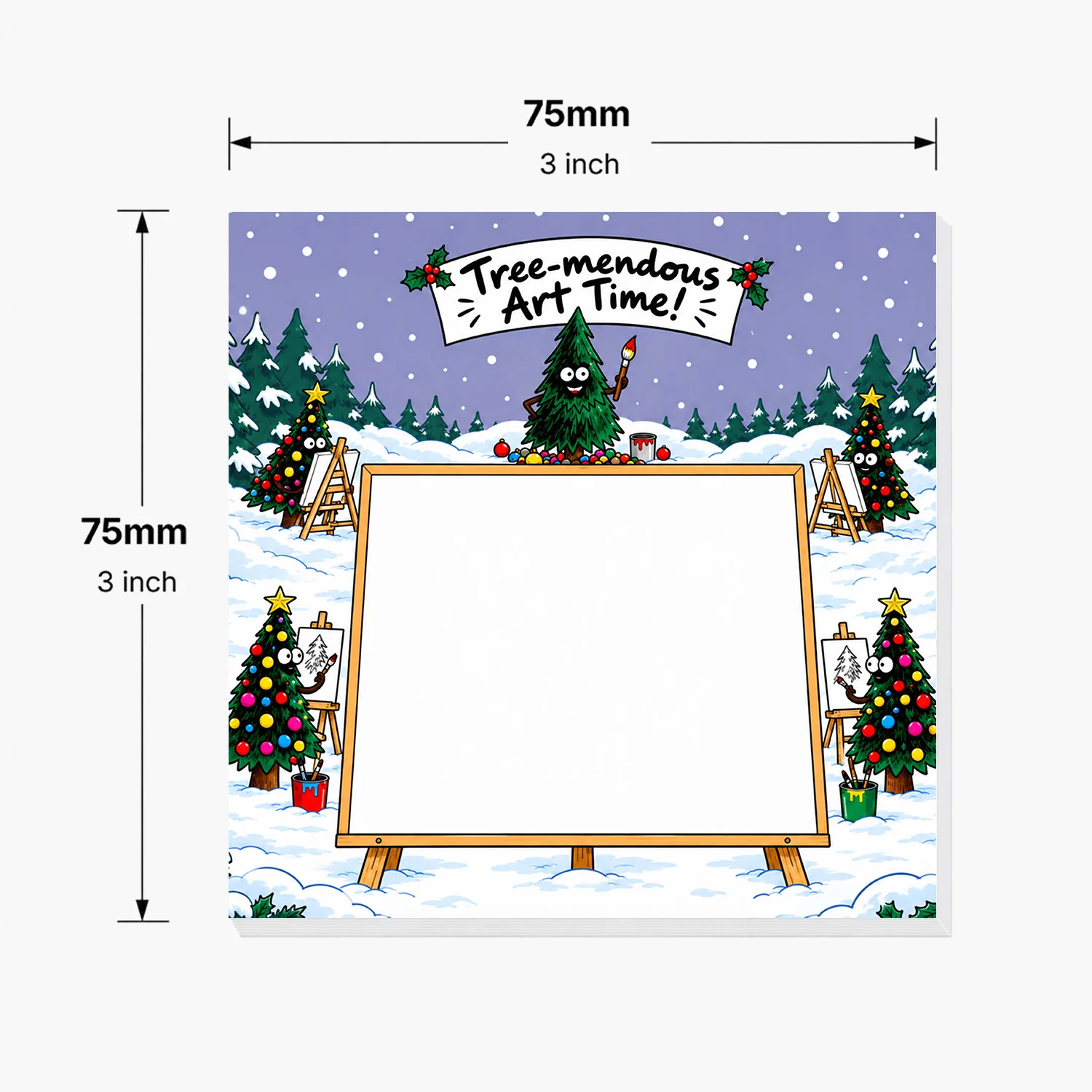 2PCS Christmas Tree Sticky Notes 100 Sheets Tree-mendous Art Time Memo Pads Holiday Office School Stationery