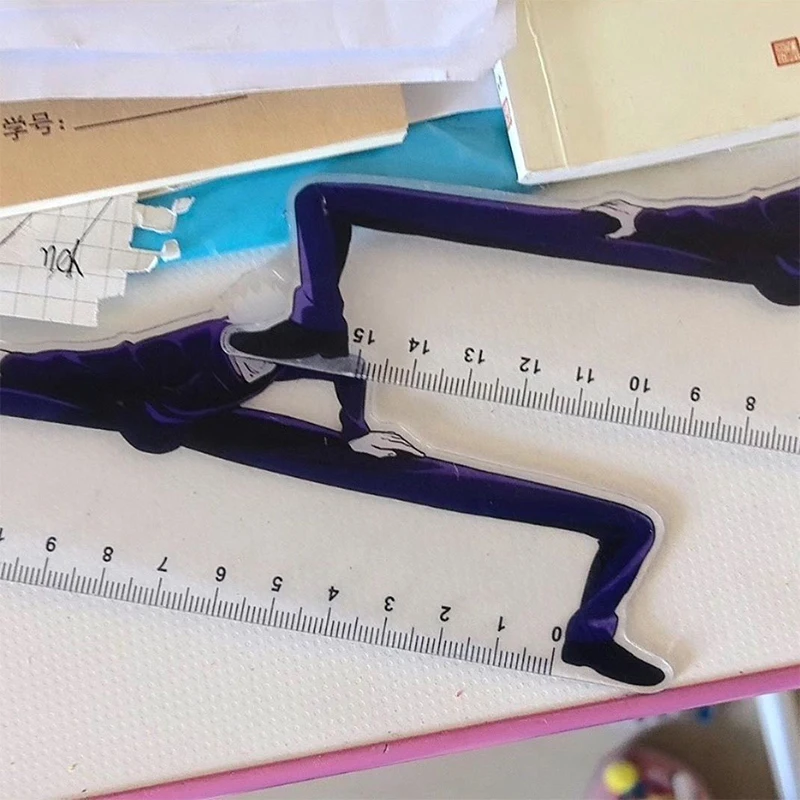 Jujutsu Kasen penggaris lurus pelajar Gojo dan Geto perlengkapan alat tulis sekitar Anime Jepang 15Cm hadiah penggaris transparan