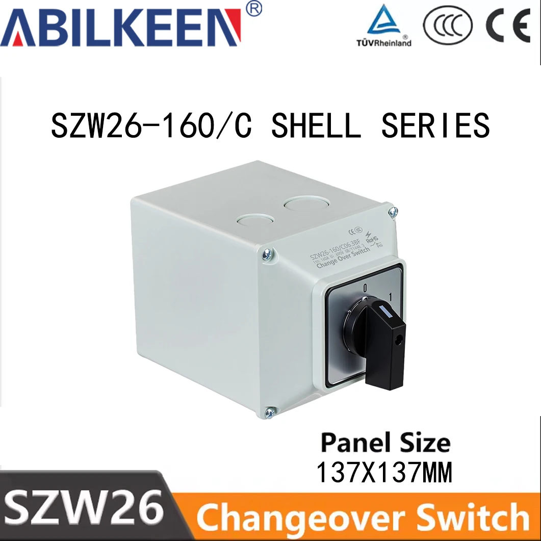SZW26-160/C 160A ON-OFF/0-1 Gear 1/2/3/4 Section Latching Rotary Power Cut-off Switch With Waterproof And Dustproof Shell